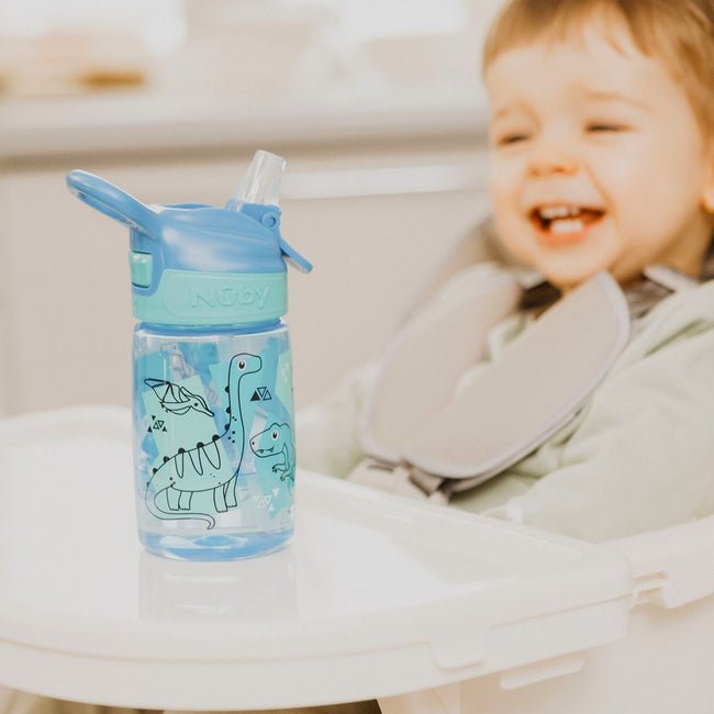 Nuby Incredible Gulp Sippy Cup (360ml) – No - Spill Toddler Water Bottle with Flip - Top Silicone Spout, BPA - Free, Easy - Grip Handle (18+ Months) - Adenzo Comfies