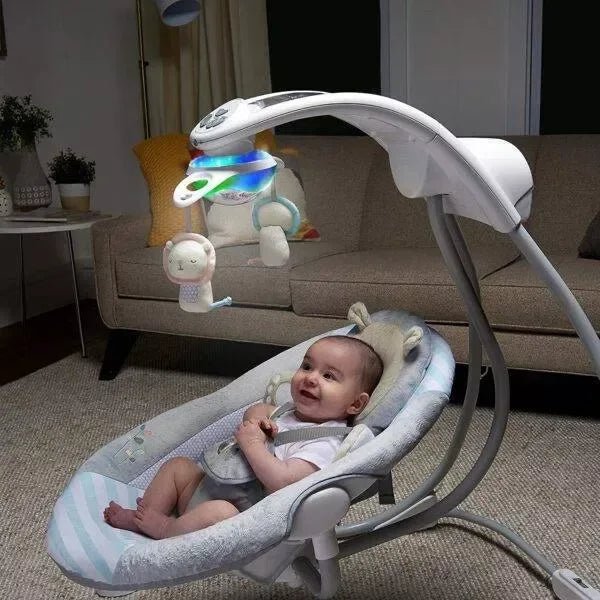 Ingenuity - Inlighten Soothing Electric Swing Cradle Lights Toys and Music - Adenzo Comfies