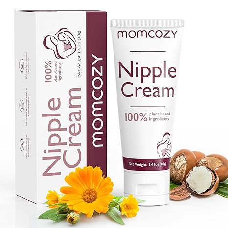 Momcozy Nipple Cream Safe for Breastfeeding, Plant-Based Ingredients, Lanolin-Free Nipple Balm, Soothing Cream, Breastfeeding Essentials