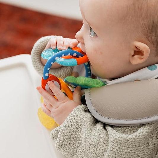 Nuby IcyBite Keys Teether – Soothing Baby Teething Toy, Multiple Teething Surfaces, Refrigerator Safe Cooling Gel, Easy Grip, Suitable from 3 Months+ - Adenzo Comfies
