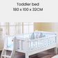 Wooden Toddler Bed With Safe Double Bed Frame & Staircase Tail Ladder - Adenzo Comfies