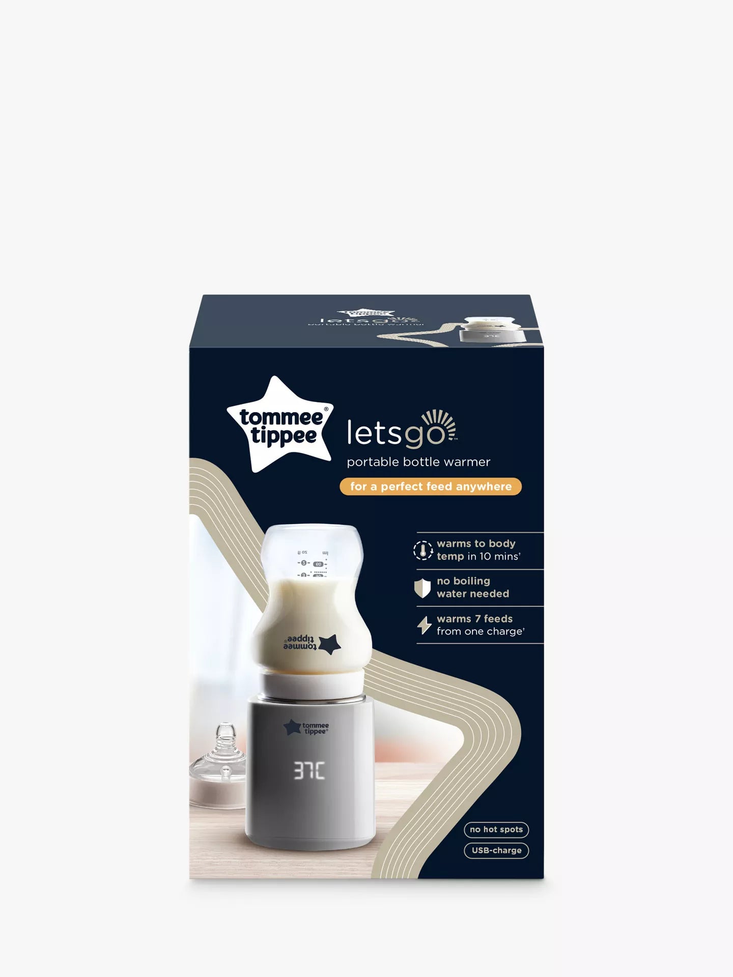 Tommee Tippee Baby Bottle Warmer - LetsGo Portable Solution for On-the-Go Feeding - Adenzo Comfies