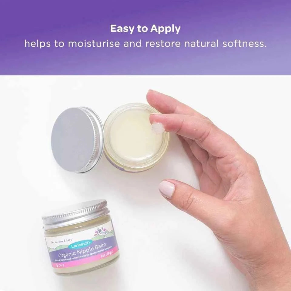 Lansinoh Organic Nipple Balm 60ml – Natural Breastfeeding Cream for Sore Nipples, Dry Skin & Pregnancy Belly Care