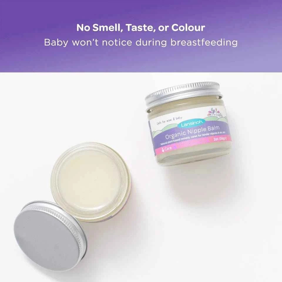 Lansinoh Organic Nipple Balm 60ml – Natural Breastfeeding Cream for Sore Nipples, Dry Skin & Pregnancy Belly Care