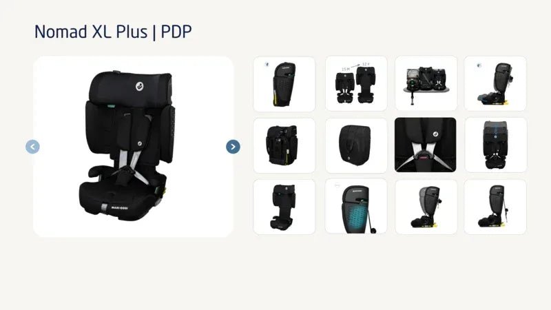 Maxi‑Cosi Nomad XL Plus Car Seat – Authent Black, Compact & Foldable (15m–12y, 6kg) - Adenzo Comfies