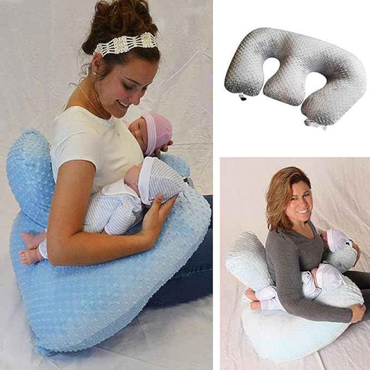 6-in-1 Twin Nursing Pillow for Breastfeeding – Multifunction Pregnancy & Baby Feeding Support Pillow with Washable Cover for Twins