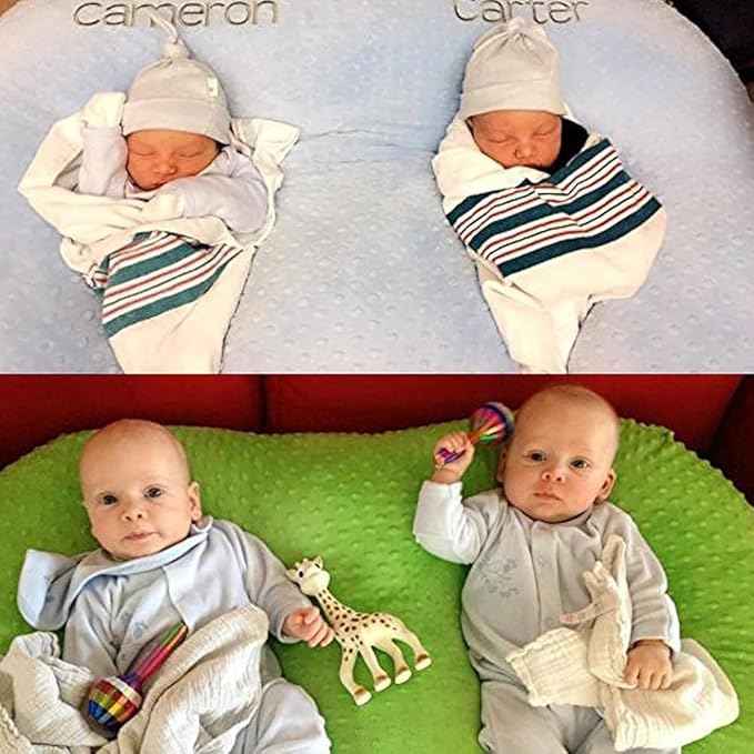 6-in-1 Twin Nursing Pillow for Breastfeeding – Multifunction Pregnancy & Baby Feeding Support Pillow with Washable Cover for Twins