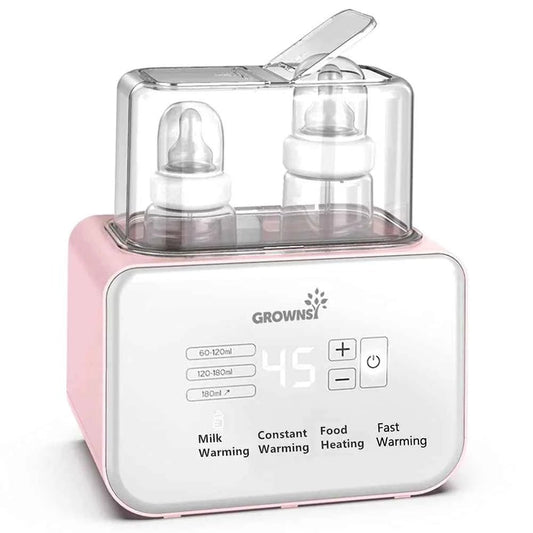 Grownsy 8-in-1 Baby Bottle & Milk Warmer with Timer, Dual Bottle Warming and Steam Sterilizer - Adenzo Comfies
