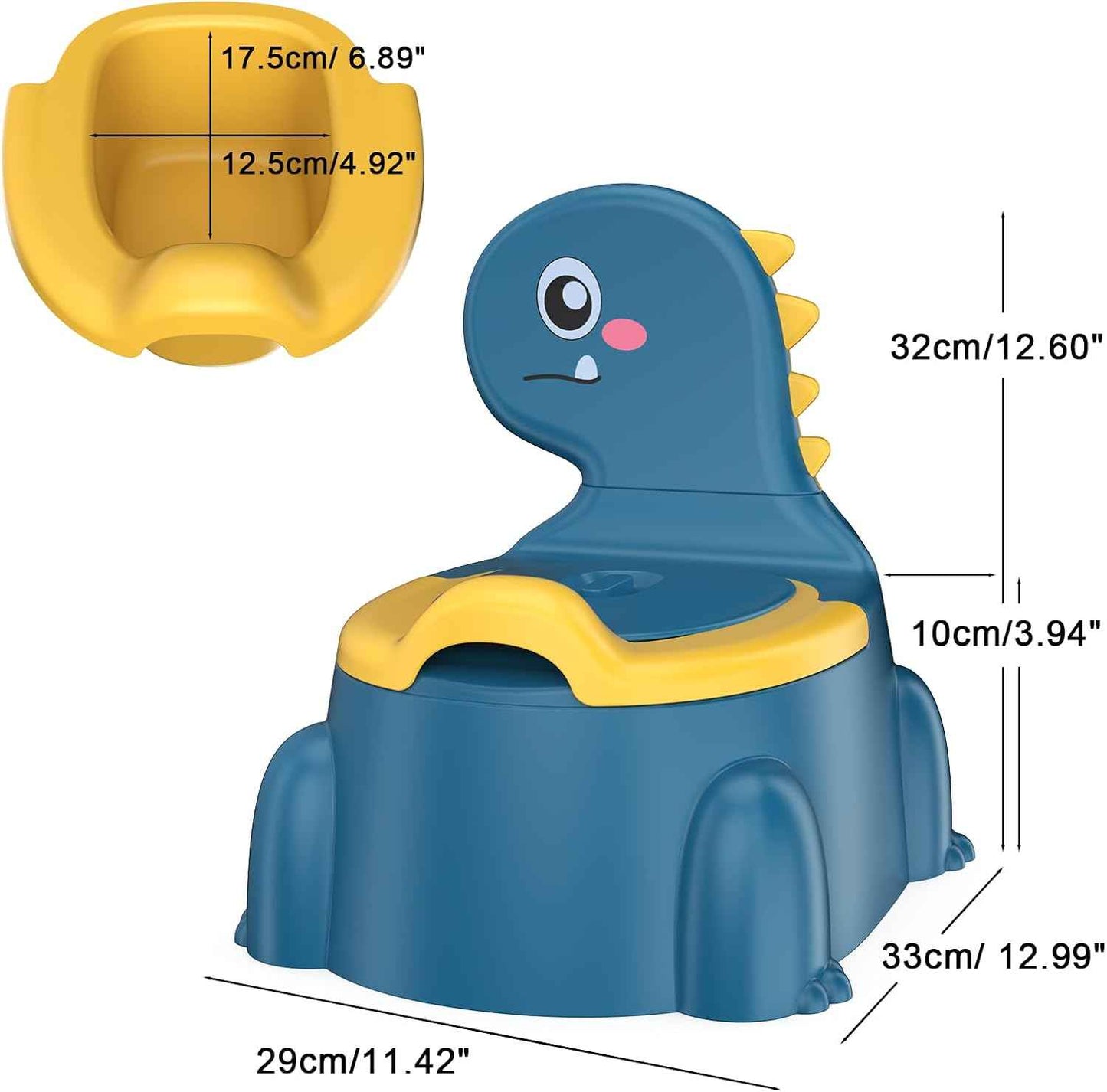 2-in-1 Toddler Potty Training Toilet Seat – Portable Baby Potty Chair with Splash Guard, Removable Bowl, Non-Slip Base (8 Months–6 Years)