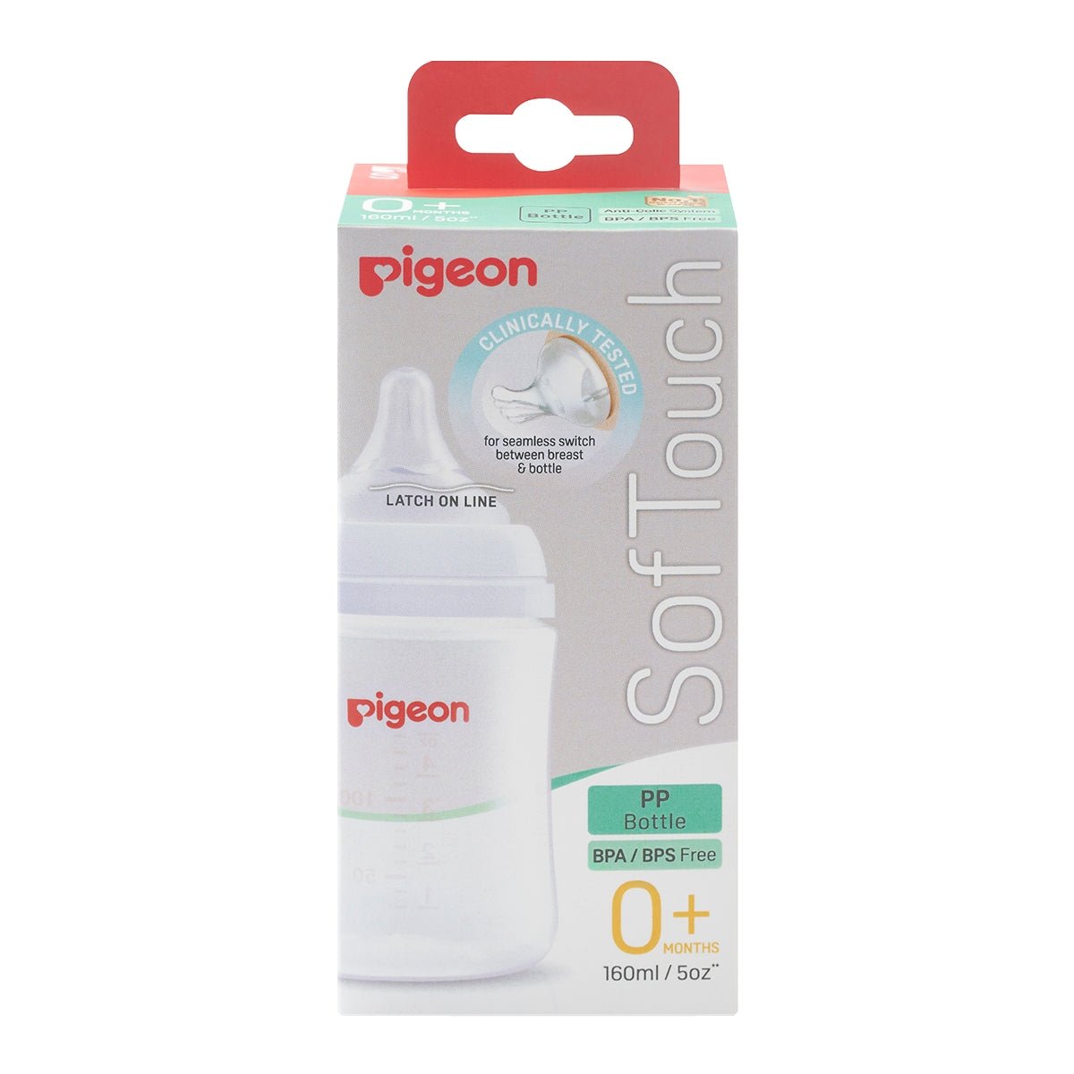 Pigeon SofTouch 3 Baby Bottle for Babies, BPA & BPS-Free, PP, 1 Pack, Options; 160ml 0m+, 240ml 3m+ - Adenzo Comfies