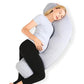 Momcozy J-Shaped Pregnancy Pillow for Side Sleeping – Soft Maternity Body Pillow with Jersey Cover for Head, Neck & Belly Support, Grey