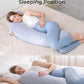 Momcozy J-Shaped Pregnancy Pillow for Side Sleeping – Soft Maternity Body Pillow with Jersey Cover for Head, Neck & Belly Support, Grey