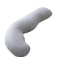 Momcozy J-Shaped Pregnancy Pillow for Side Sleeping – Soft Maternity Body Pillow with Jersey Cover for Head, Neck & Belly Support, Grey