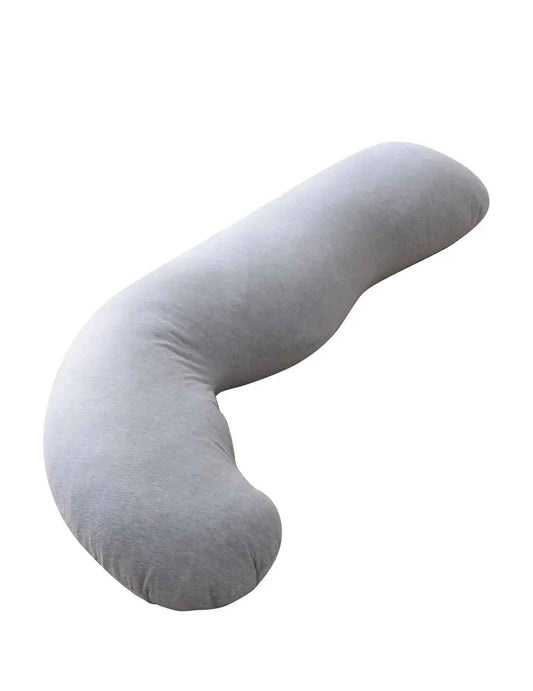 Momcozy J - Shaped Pregnancy Pillow for Side Sleeping – Soft Maternity Body Pillow with Jersey Cover for Head, Neck & Belly Support, Grey - Adenzo Comfies