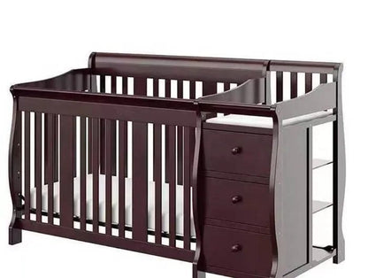 4 - in - 1 Convertible Baby Crib & Changer, Crib Changer With Drawers, Adjustable Mattress Height & Toddler Bed Conversion - Adenzo Comfies
