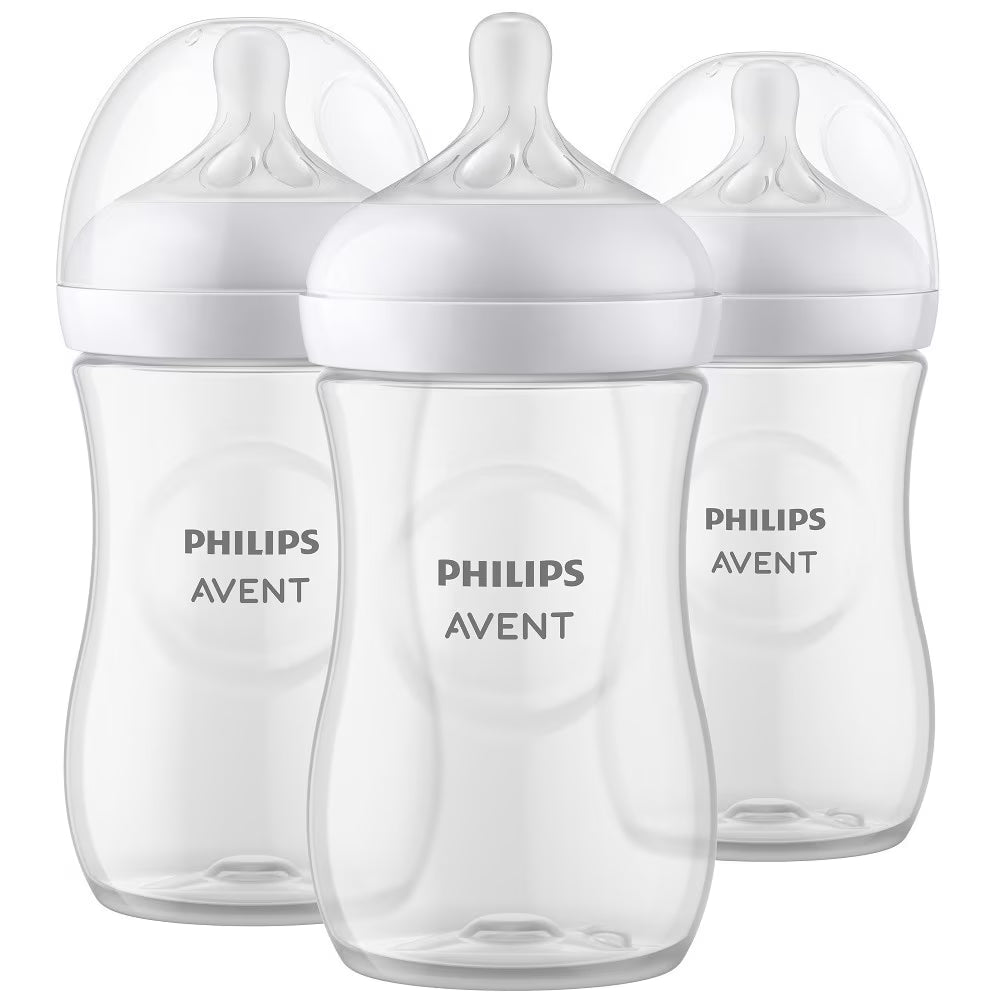 Philips Avent Natural Response Baby Bottle - 3 x 260ml Baby Milk Bottle for Newborns and Up, BPA Free, 3+ Months (Model SCY903/03