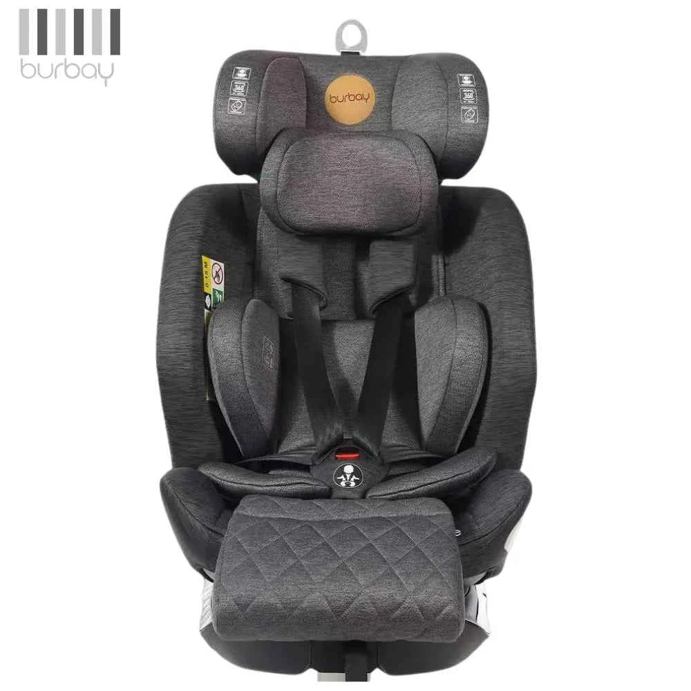 Burbay AG108 360° Rotating Baby Car Seat  – ISOFIX Convertible Child Safety Seat with Side Impact Protection, Reclining Design & Adjustable Headrest (0–8 Years)