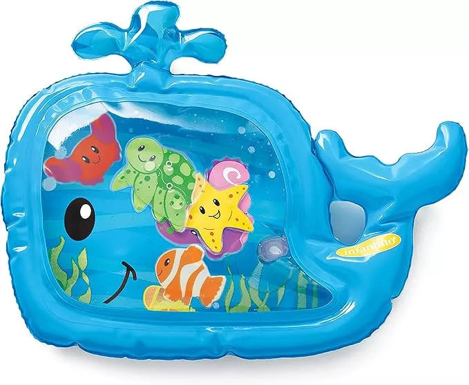 Infantino Tummy Time Pat & Play Water Mat –Baby Sensory Play Mat with Floating Toys, Air & Water Fillable for Motor Skill Development – for Newborns 3 Months+