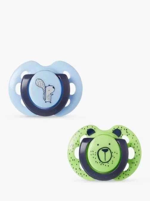 Tommee Tippee Fun Soothers, 0–6m, 2 Pack, Colorful Design, Lightweight, Easy to Clean