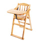 Adjustable & Foldable Wooden High Chair and Tray, Highchair for Babies and Toddlers Dining
