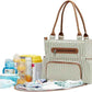 Little Story Diaper Bag  – Waterproof Multi-Compartment Baby Nappy Bag with Stroller Straps, Large Capacity Maternity Travel Tote (Ivory)