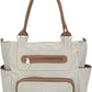 Little Story Diaper Bag  – Waterproof Multi-Compartment Baby Nappy Bag with Stroller Straps, Large Capacity Maternity Travel Tote (Ivory)