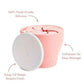Munchkin C est Silicone! Collapsible Snack Catcher with Lid Coral - Toddler Food Cup.