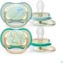 Philips Avent Ultra Air Nighttime Soothers - Orthodontic Design, for Babies 0-6 Months, Glow in The Dark, Soft Silicone Symmetrical Teat, BPA-Free, with Sterilizing Case, 2 Pack SCF376/18 - Adenzo Comfies