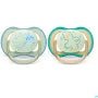 Philips Avent Ultra Air Nighttime Soothers - Orthodontic Design, for Babies 0-6 Months, Glow in The Dark, Soft Silicone Symmetrical Teat, BPA-Free, with Sterilizing Case, 2 Pack SCF376/18 - Adenzo Comfies