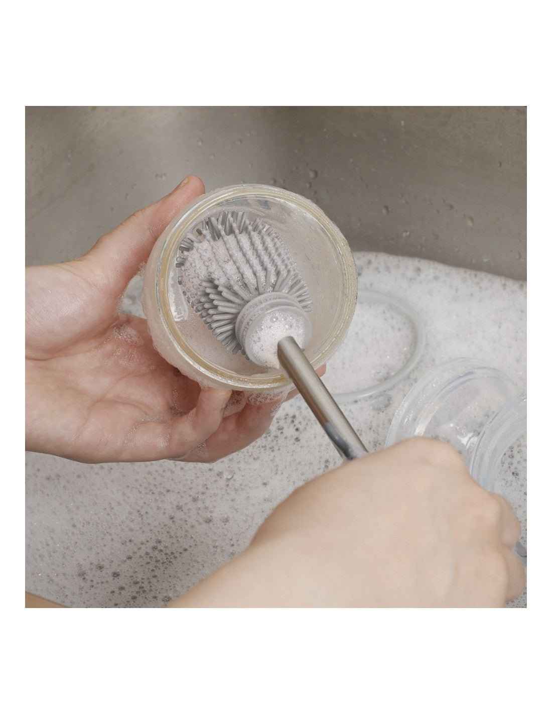Double sided cleaning brush Soft - Grey