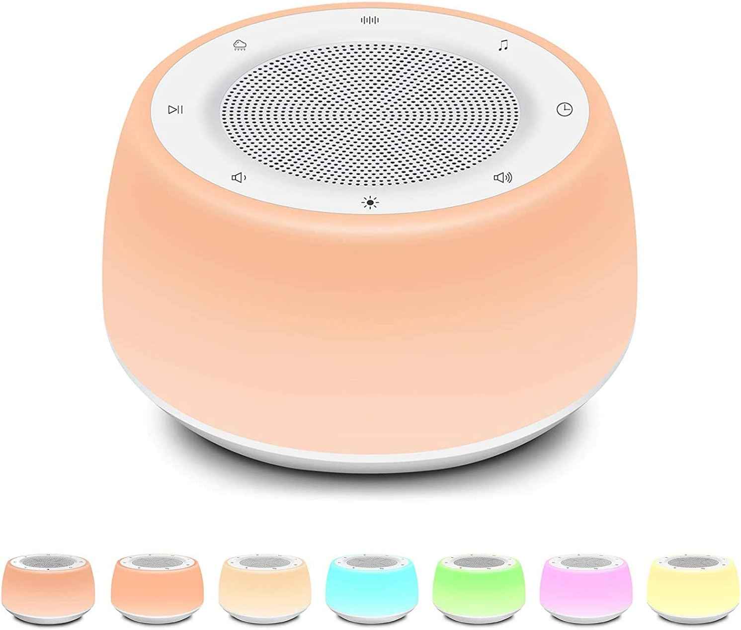 White Noise Sleep Sound Machine with Night Light | 16 Soothing Sounds for Babies, Kids & Adult - Adenzo Comfies