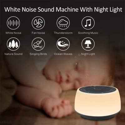 White Noise Sleep Sound Machine with Night Light | 16 Soothing Sounds for Babies, Kids & Adult