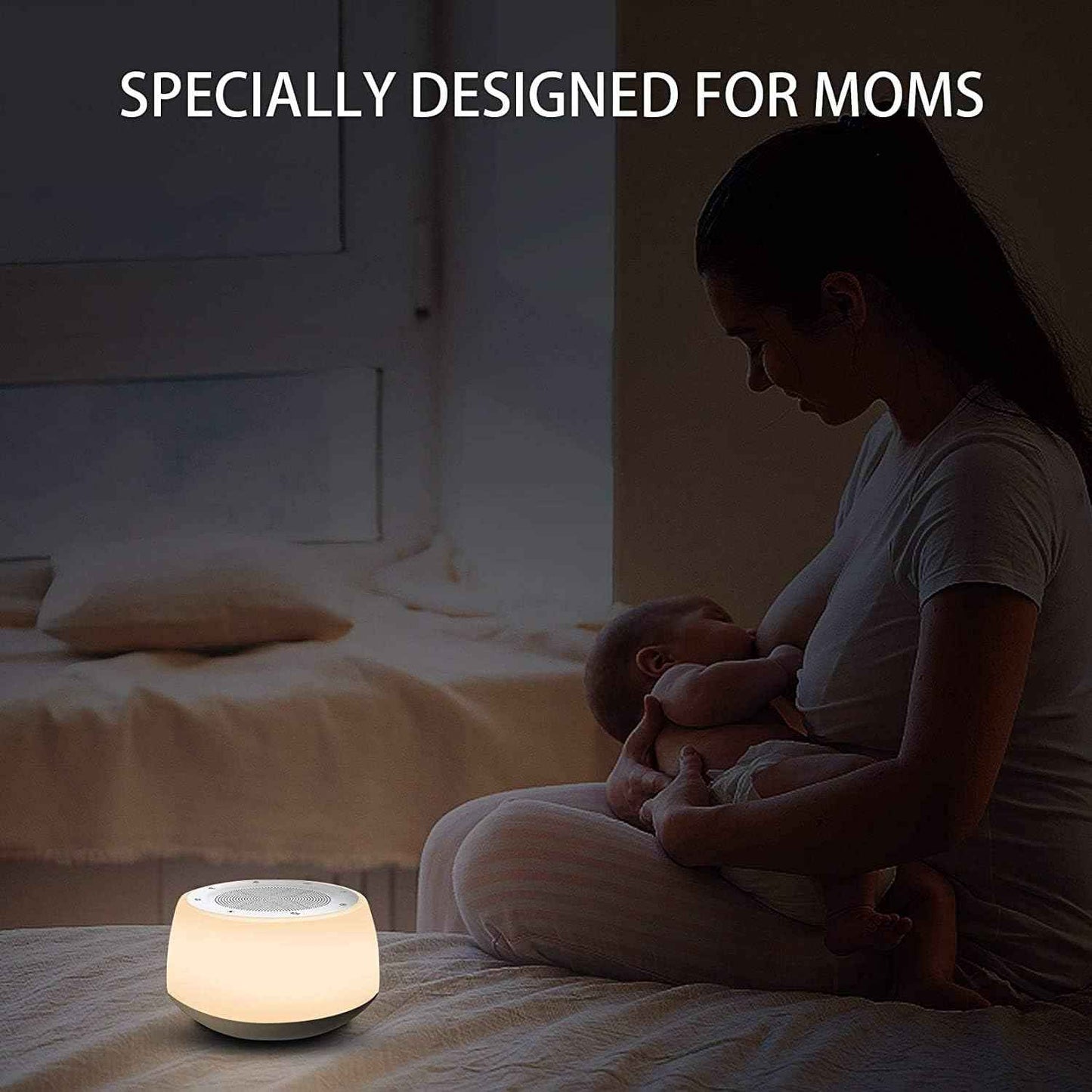 White Noise Sleep Sound Machine with Night Light | 16 Soothing Sounds for Babies, Kids & Adult - Adenzo Comfies