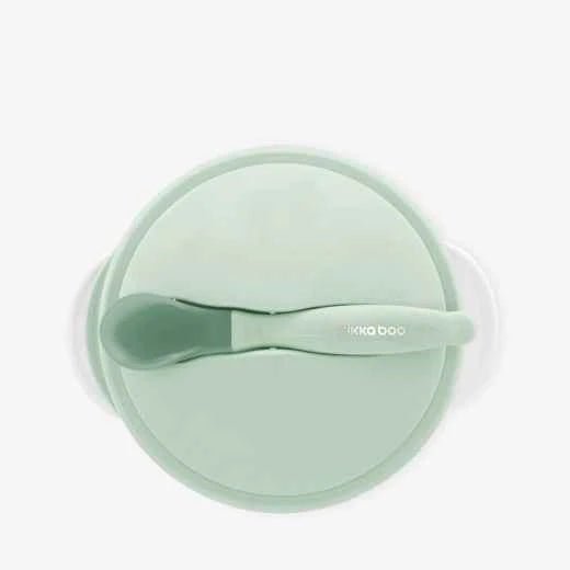 kikkaboo Suction bowl Mint/pink With heat sensing spoon - Adenzo Comfies