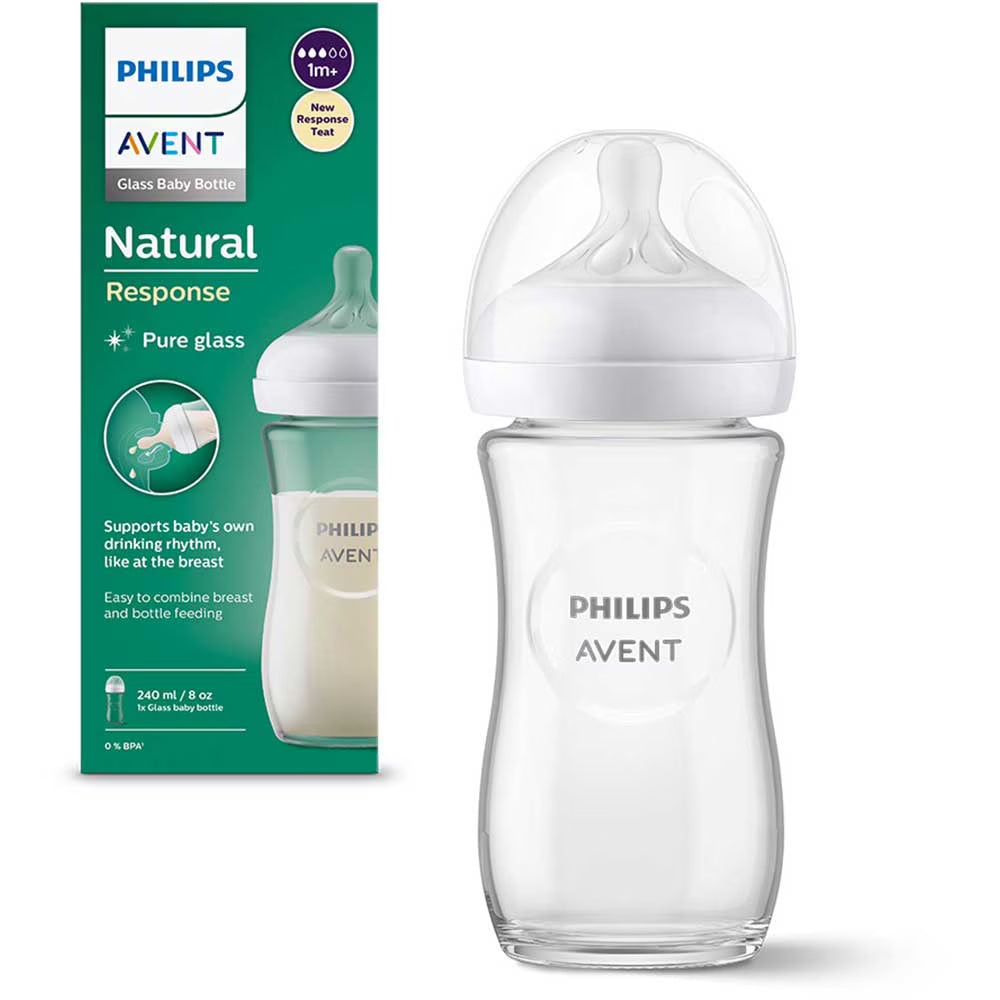 Philips Avent SCY933/01 Natural Glass Bottle with Responsive Teat 240 ml.