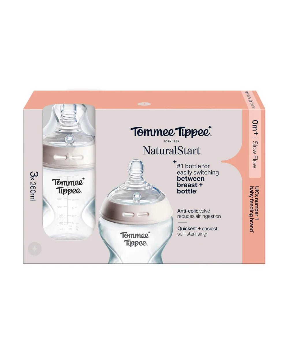 Tommee Tippee Closer to Nature Baby Bottles 0M+ – 150ml (3 Pack) BPA-Free, Anti-Colic, Easy-Latch Teat Design for Newborn Feeding, Dishwasher Safe and Comfortable Grip for Parents - Adenzo Comfies