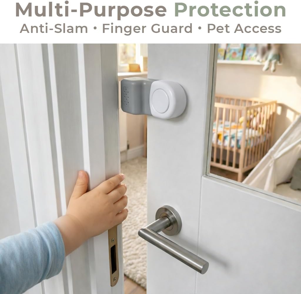 Ubbi Door Pinch Guards, 2-Pack, Taupe | Baby Proof Doors, Child Safety, Baby Finger Protectors. - Adenzo Comfies
