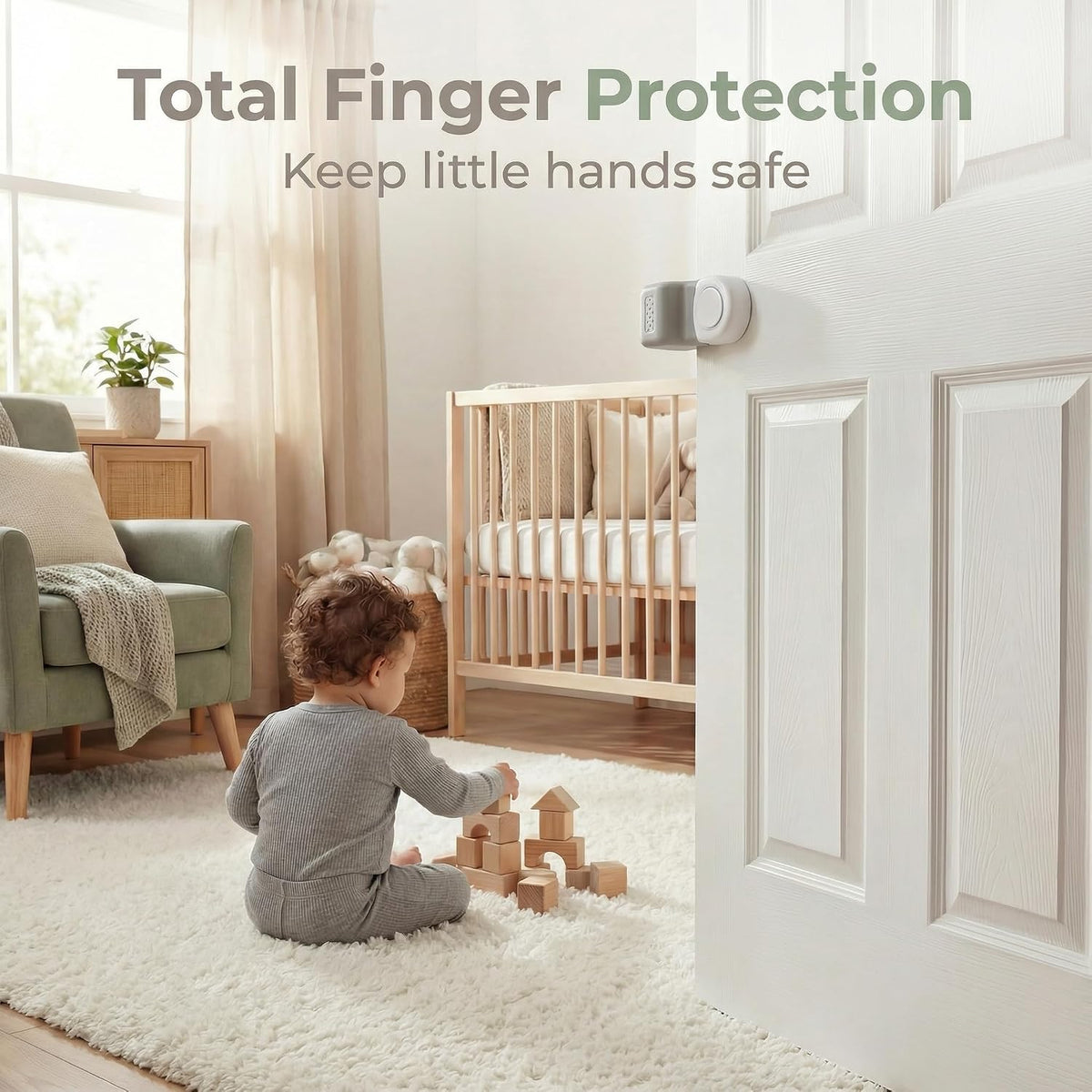 Ubbi Door Pinch Guards, 2-Pack, Taupe | Baby Proof Doors, Child Safety, Baby Finger Protectors. - Adenzo Comfies