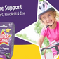 Natures Aid Super Stars Immune Support Chewables for Kids Aged 4-12 – Vitamin C, Zinc, Elderberry & Folic Acid – Supports Immunity, Growth & Energy – Natural Fruit Flavour, Vegan – 60 Tablets