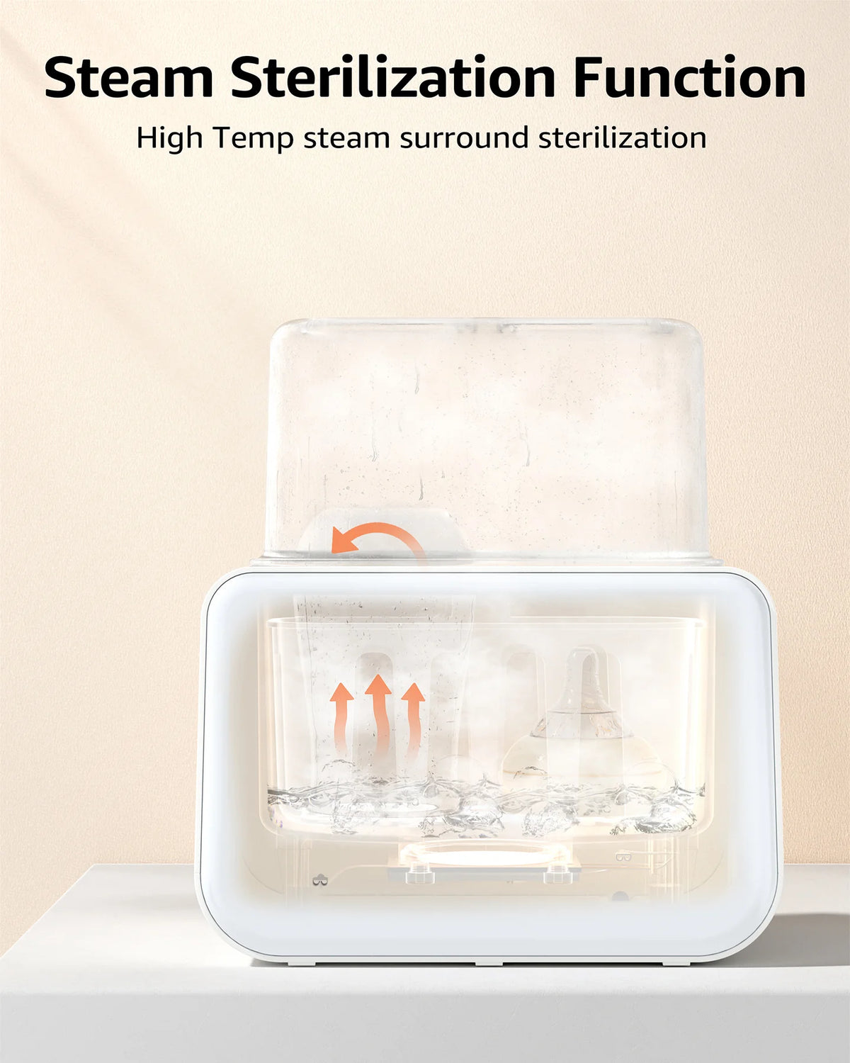 Grownsy 8-in-1 Baby Bottle & Milk Warmer with Timer, Dual Bottle Warming and Steam Sterilizer