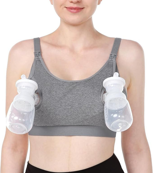 Momcozy Hands Free Nursing Bra, Adjustable, Pumping and Breastfeeding Bra, Soft Elastic Fabric